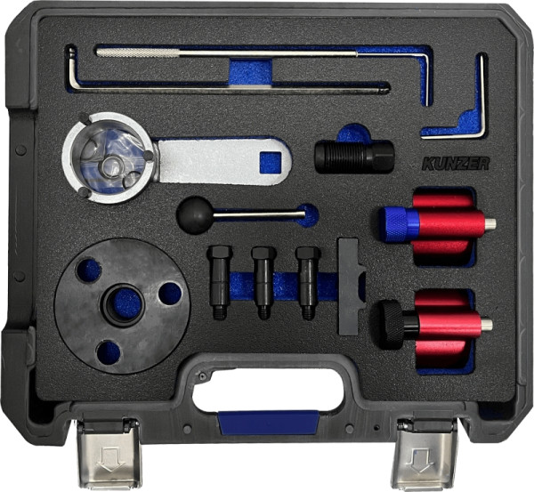 Kunzer Motor-Einstellwerkzeugsatz AUDI / VW / SEAT / SKODA Für Reparaturarbeiten an 1.2-, 1.5-, 1.6-, 1.9- und 2.0-Liter-TDI-Motoren, 77M804