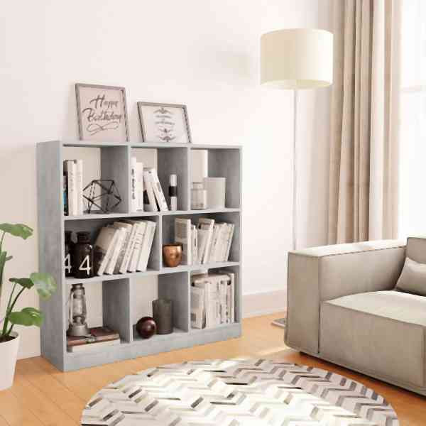 vidaXL Bücherregal Betongrau 97,5x29,5x100 cm Holzwerkstoff, 800175