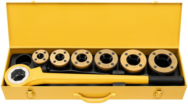 REMS Hand-Gewindeschneidkluppe eva Set R 1/2 - 2'' LH R 1/2-3/4-1-1 1/4-1 1/2-2'' LH, 520022