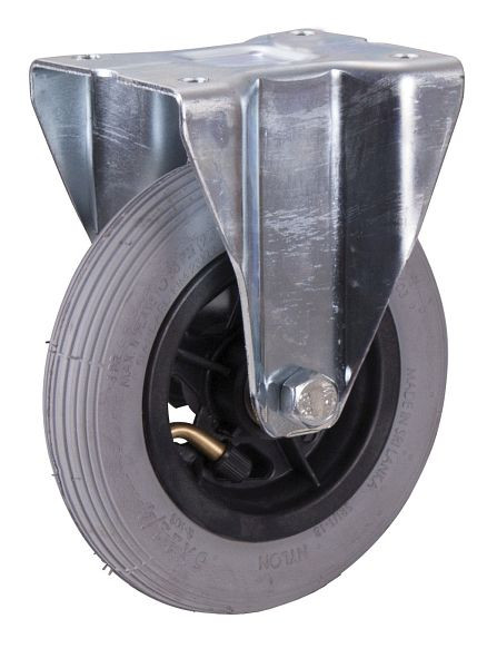 VARIOfit Bockrolle mit Luftreifen, 150 x 30 mm, grau, auf Stahlfelge, bpl-150.001