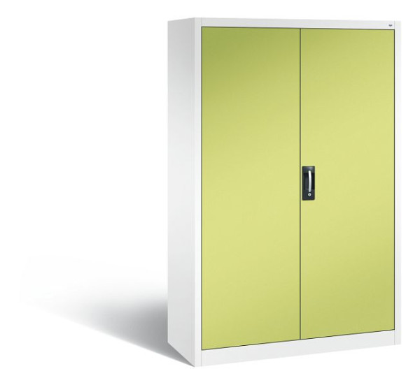 C+P Akten-/Garderobenschrank Acurado, H1950xB1200xT500mm, Farbe: Verkehrsweiß / Viridingrün, Muldengriff, 9480-30 S10043