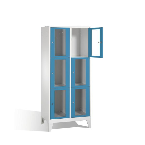 C+P Schließfachschrank Classic, H1850xB810xT500mm, Farbe: Lichtgrau / Lichtblau, 8010A223 S10003
