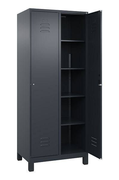 C+P Wäsche-Spind Classic PLUS, Füße, 2 Abteile, 1950x800x500mm, 7016/7016, 080010-22B S10027
