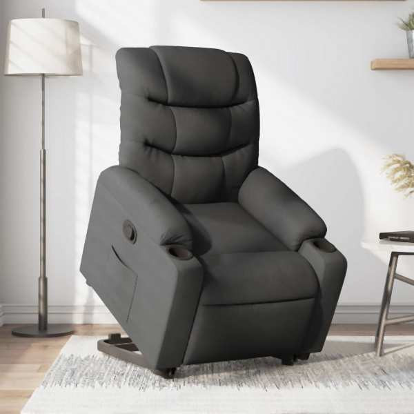 vidaXL Relaxsessel mit Aufstehhilfe Dunkelgrau Stoff, 3206646