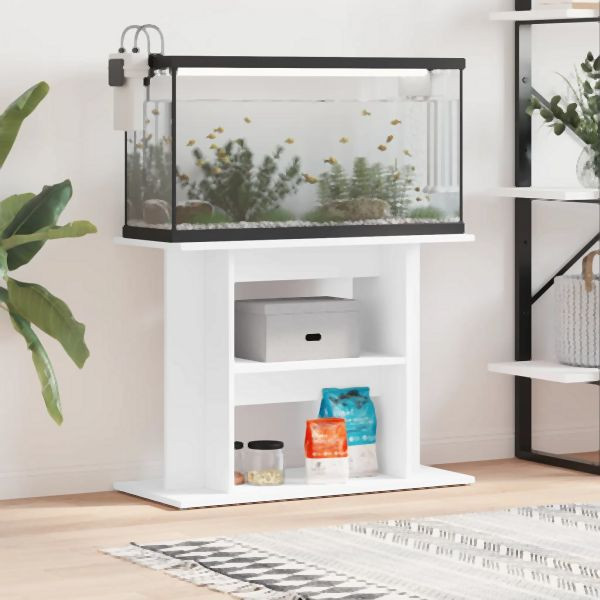 vidaXL Aquariumständer Weiß 80x35x60 cm Holzwerkstoff, 833575