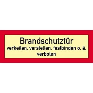 Moedel Brandschutztür verkeilen...verboten, Folie, nachleuchtend, 160-mcd, 297x105 mm, 57731