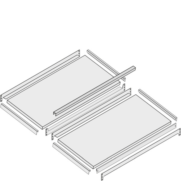 BITO Zusatzebene Set /Fachboden 1000x500 schräg/schräg 100kg verzinkt, C0830-0029
