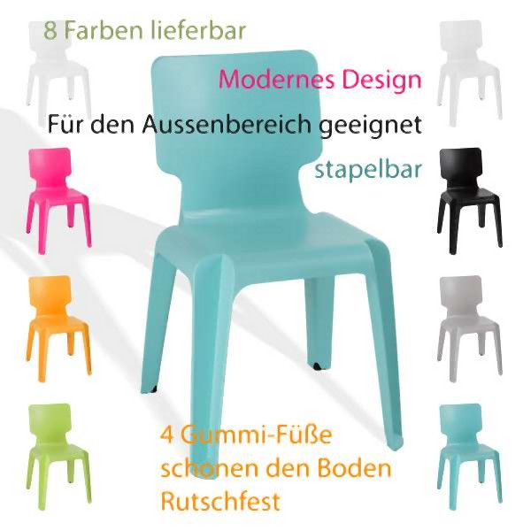 Metra Stapelstuhl, Kunststoff Stuhl Stapelbar Wait robust, schwarz, 13001