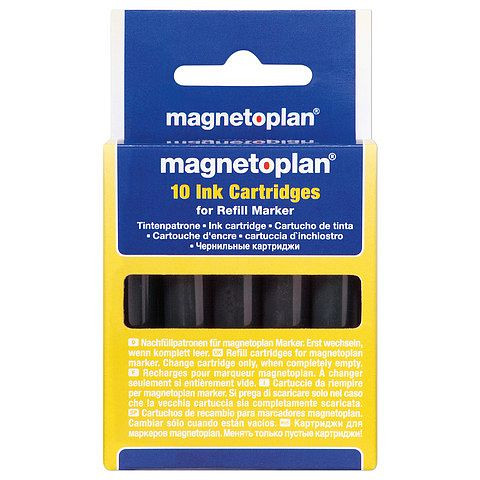 Magnetoplan Nachfüllpatrone für Refill Marker, Farbe: schwarz, VE: 10 Stück, 1228612