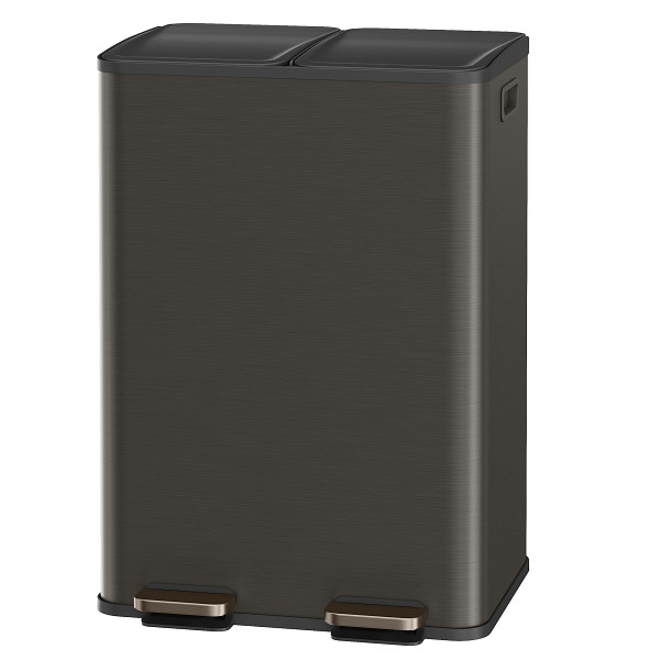 SONGMICS Mülleimer, Grau, 47,7x38x67 cm, LTB741G01