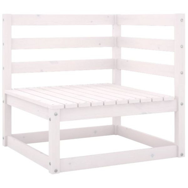 vidaXL Garten-Ecksofa Weiß Massivholz Kiefer, zum Entspannen, 805661