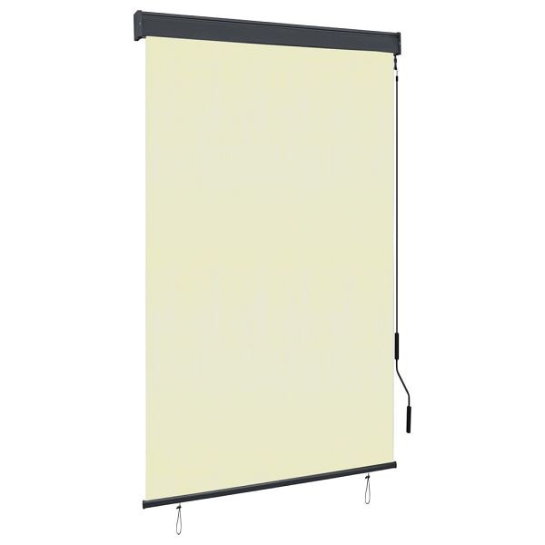 vidaXL Außenrollo 120 x 250 cm Cremeweiß, Material: Stoff (100 % Polyester) mit PA-Beschichtung, Aluminium, Stahl, 145965