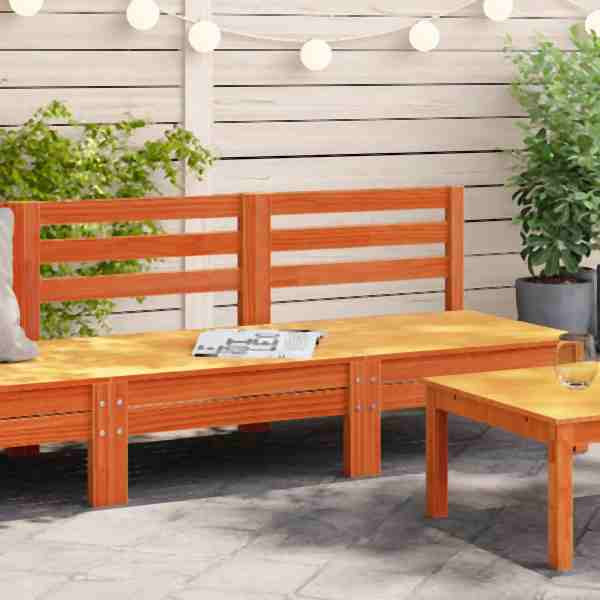 vidaXL Gartensofas ohne Armlehnen 2 Stück Wachsbraun Massivholz Kiefer, 838002