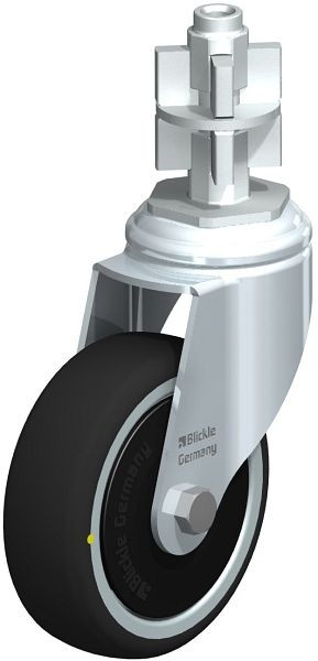 Blickle LKRA-PATH 101K-11-ELS-FK-E17 Apparate-Lenkrolle mit Expander, Thermoplastisches Polyurethan, Grau, 848821