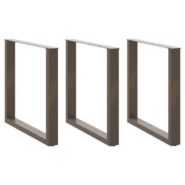 vidaXL Couchtischbeine U-Form 3 Stück Naturstahl 80x(72-73) cm Stahl, 4013207