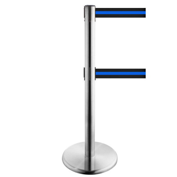 Stein HGS Personenleitsystem -P-Line Duo-, Edelstahl, schwarz/blau/schwarz waagerecht (gestreift), mit Gurtendstück (Standard), Gurtlänge: 2 x 2,3 m, 36402-1002