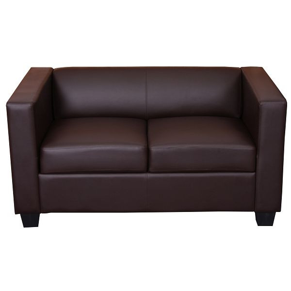 Mendler 2er Sofa Couch Loungesofa Lille, Kunstleder, coffee, 17388+17389