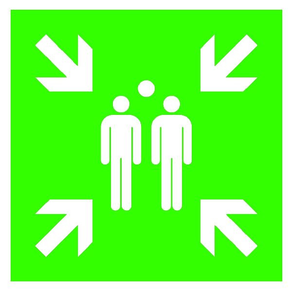 SafetyMarking Fluchtwegschild, Sammelstelle, BxH 40x40 cm, Aluminium, langnachleuchtend, 15.A2010