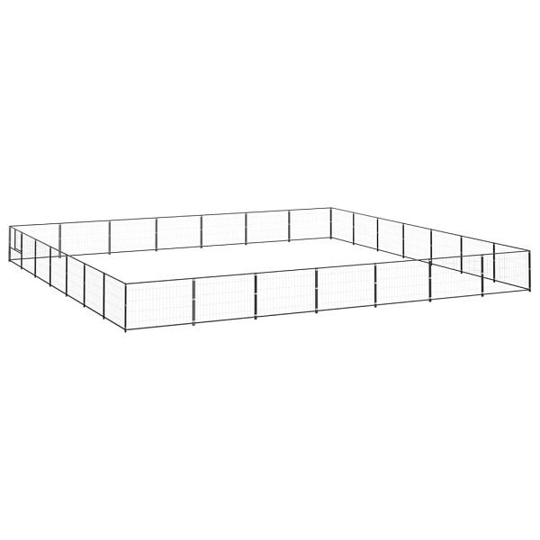 vidaXL Hundezwinger Schwarz 49 m² Stahl, 3082179, 8720286664537