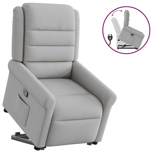 vidaXL Relaxsessel mit Aufstehhilfe Wolkengrau Stoff, 3303323