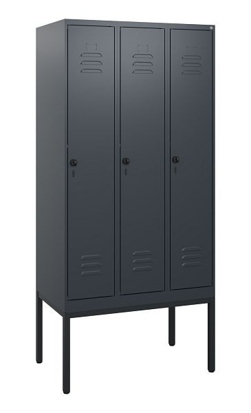 C+P Umkleidespind Classic PLUS, Gestell, 3 Abteile, 1950x900x500mm, 7016/7016, Drehriegel, 0800305-30 S10012