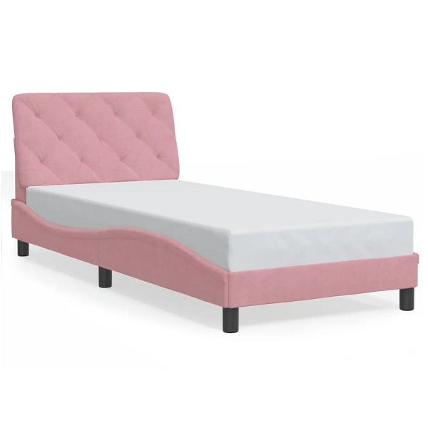 vidaXL Bettgestell mit Kopfteil Rosa 80x200 cm Samt, 3207892