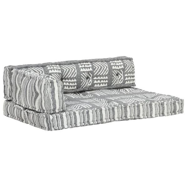 vidaXL Palettensofa-Auflage Grau Stoff Patchwork, 287723