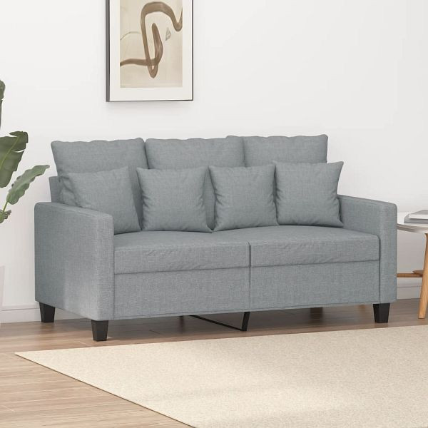 vidaXL 2-Sitzer-Sofa Hellgrau 120 cm Stoff (Polyester), 359259