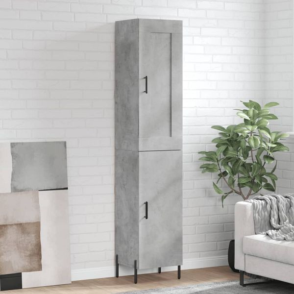 vidaXL Highboard Betongrau 34,5x34x180 cm Holzwerkstoff, 3200141