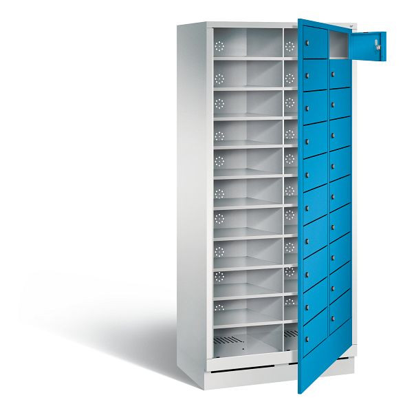 C+P Wäsche-Ausgabeschrank Evolo, H1800xB810xT500mm, Farbe: Lichtgrau / Lichtblau, 48160-210 S10015