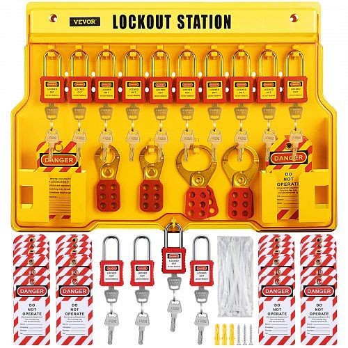 VEVOR Lockout Tagout Kit Stations Sicherheit 58 Stück Gruppen Schlösser Haspen, AQSJTZJBDGJ57NTX0V0