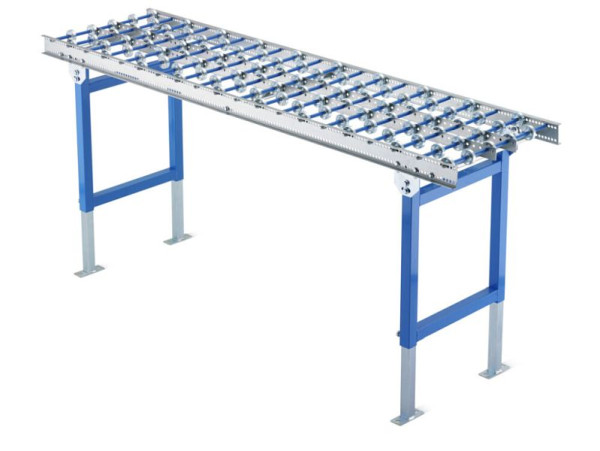 Torwegge Röllchenbahn mit Stahlröllchen, Rahmen U-Profil 20/70/20 x 2 mm, Bahnlänge 1000 mm, Teilung 200 mm, Nutzbreite 600 mm, 0052537