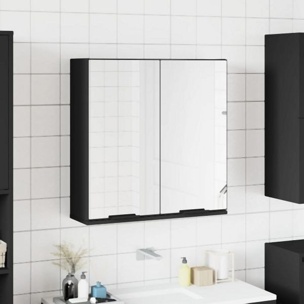 vidaXL Spiegelschrank Schwarz 64x20x67 cm Holzwerkstoff, 833560