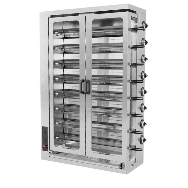 SGS Gastro Gas Hähnchengrill mit 8 Spießen für 40 Hähnchen, 1098x480x2020 mm, 8EG