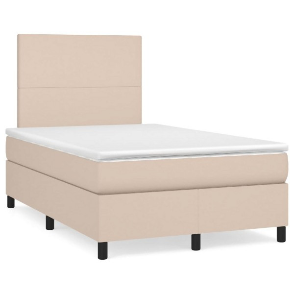 vidaXL Boxspringbett mit Matratze & LED Cappuccino-Braun 120x190 cm, 3270286