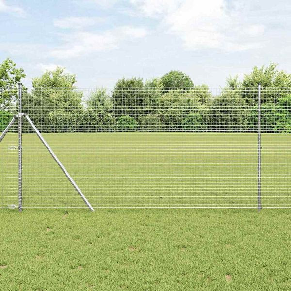 vidaXL Geschweißter Drahtzaun Silber 1,4 x 25 m Stahl, 42004936