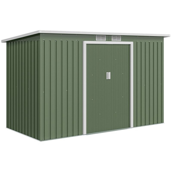 Outsunny Gerätehaus Gartenhaus mit Schiebetür Outdoor Stahl, 845-032GN