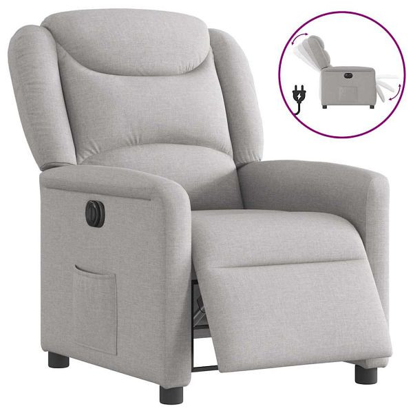 vidaXL Relaxsessel Elektrisch Wolkengrau Stoff, 3303183