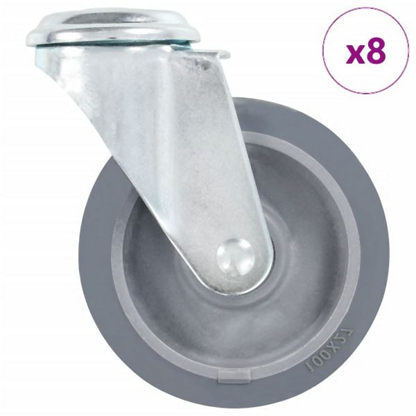 vidaXL 8 Stück Lenkrollen mit Bolzenloch 100 mm, 277861