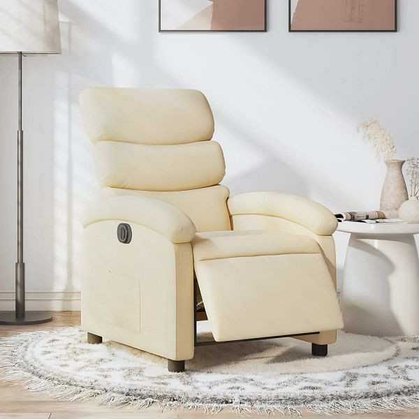 vidaXL Relaxsessel Elektrisch Creme Stoff, 3203963, 8721012164512