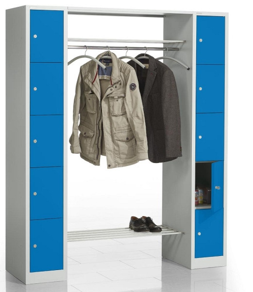 Deskin Garderoben-/Kombination SP3, Himmelblau RAL 5015, 1620 x 500 x 1950 mm, 136021