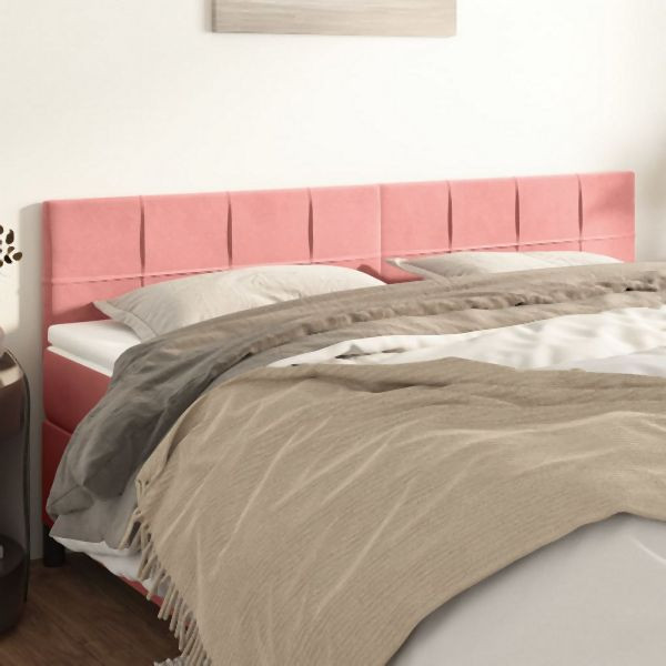 vidaXL Kopfteile 2 Stück Rosa 80x5x78/88 cm Samt, 346073