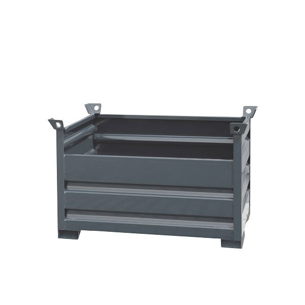 Eichinger Industrie Vollwand-Stapelpalette mit U-Füße, 2000 kg, LxBxH 1000x800x750 mm, anthrazitgrau, 13220100000096