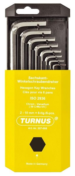 KUKKO Winkelschraubendreher Satz ISO 2936, Außensechskant: 1/16; 1/8; 3/16; 1/4; 3/8, VE: 10 Stück, 207-010