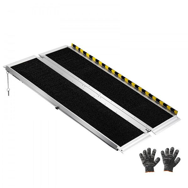 VEVOR Rollstuhlrampe Faltbar 1219x737mm, 362kg Belastbar, Rutschfeste Alu-Auffahrrampe für Schwellen und Treppen, ZDKMJPD48YC12FC0I001V0