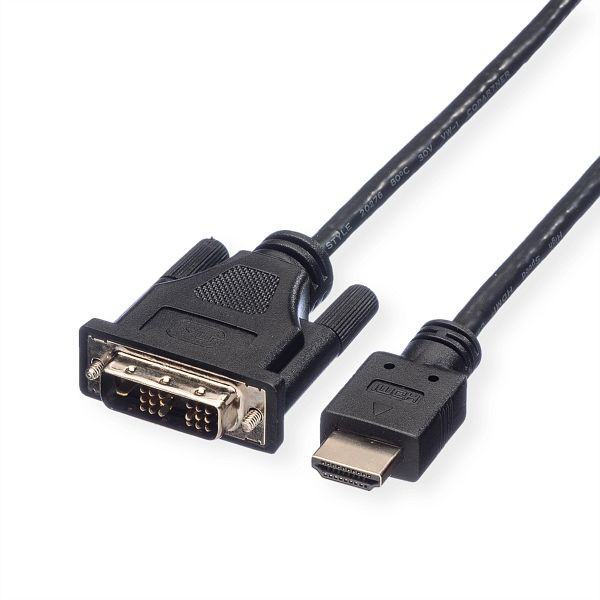 ROLINE Kabel DVI (18+1) ST - HDMI ST, schwarz, 1 m, 11.04.5519