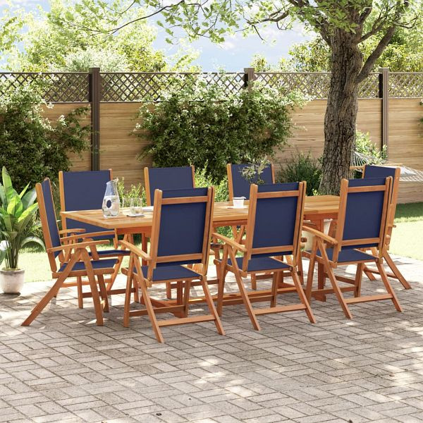 vidaXL 9-teilig Garten-Essgruppe Massivholz Akazie und Textilene, 3279307