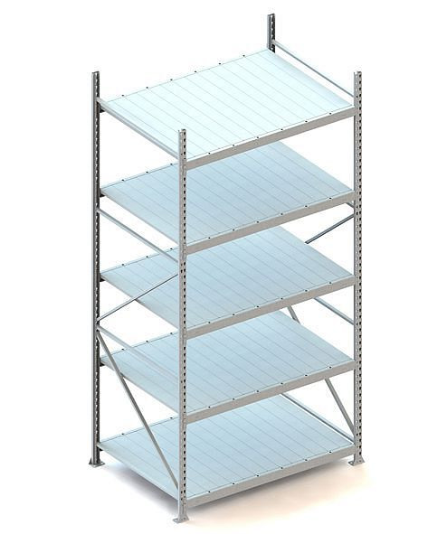 Meta MINI-RACK GR 3000x1400x1050 mm, verzinkt, mit Stahlpaneele, Bodenanzahl: 5, 20051327
