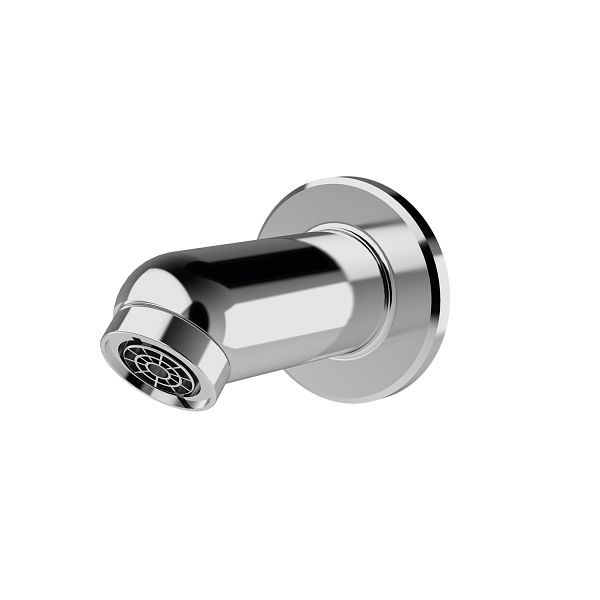 KWC Wandauslauf, DN15, diebstahlhemmender Luftsprudler, Ausladung 75 mm, 45 Grad, 6l, 2030071655