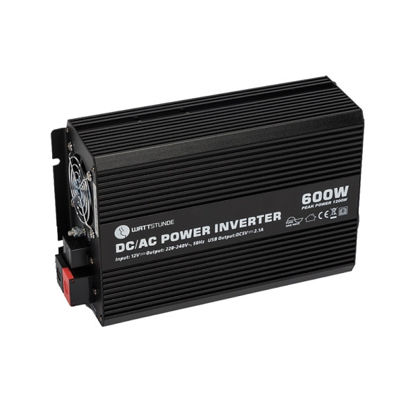 WATTSTUNDE 600W / 1200W 12V Sinus Spannungswandler WS12/600SI, 301-10600